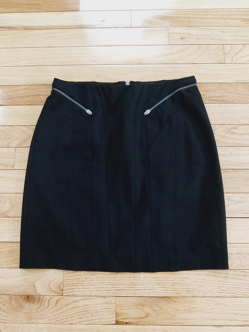 Helmut Lang wool zipper mini skirt sz 4 EUC